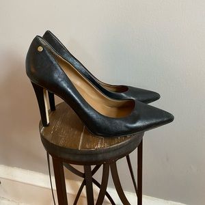Black leather Calvin Klein pumps size 12